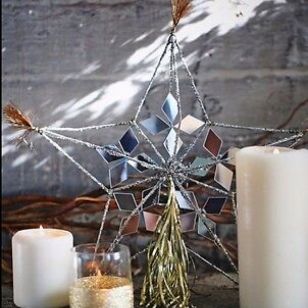 Free People Mirrored Star Tree Topper in box